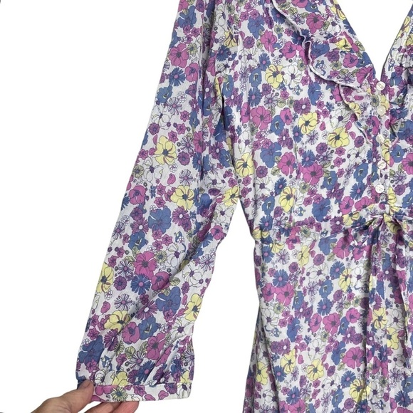 ModCloth Ditzy Floral Print “Ruffling For Flowers” MIDI Dress Cottagecore Sz 14 - Picture 10 of 16